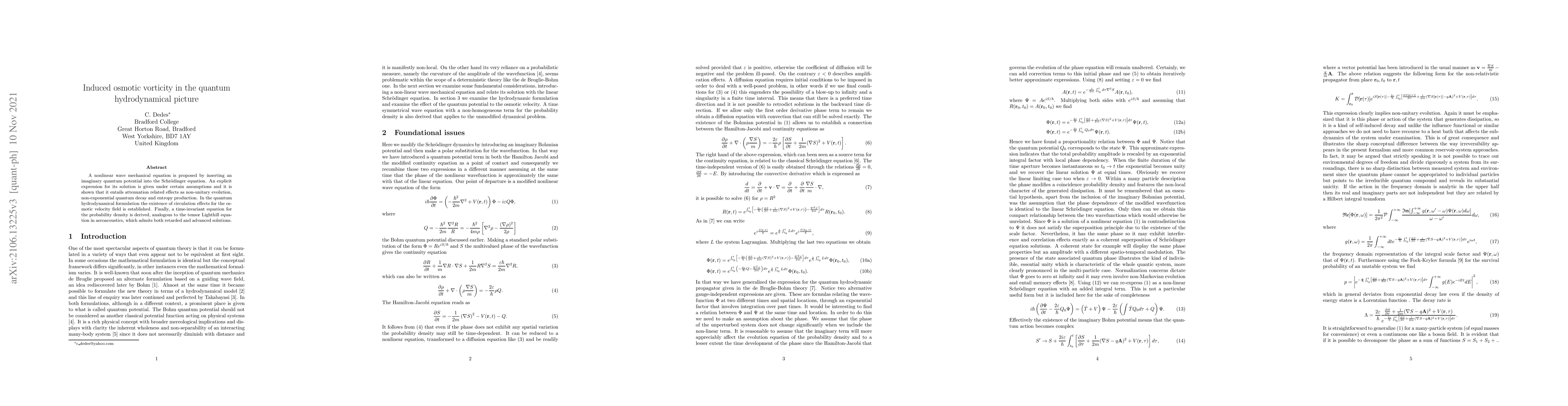 Thumbnail for Induced osmotic vorticity in the quantum hydrodynamical picture