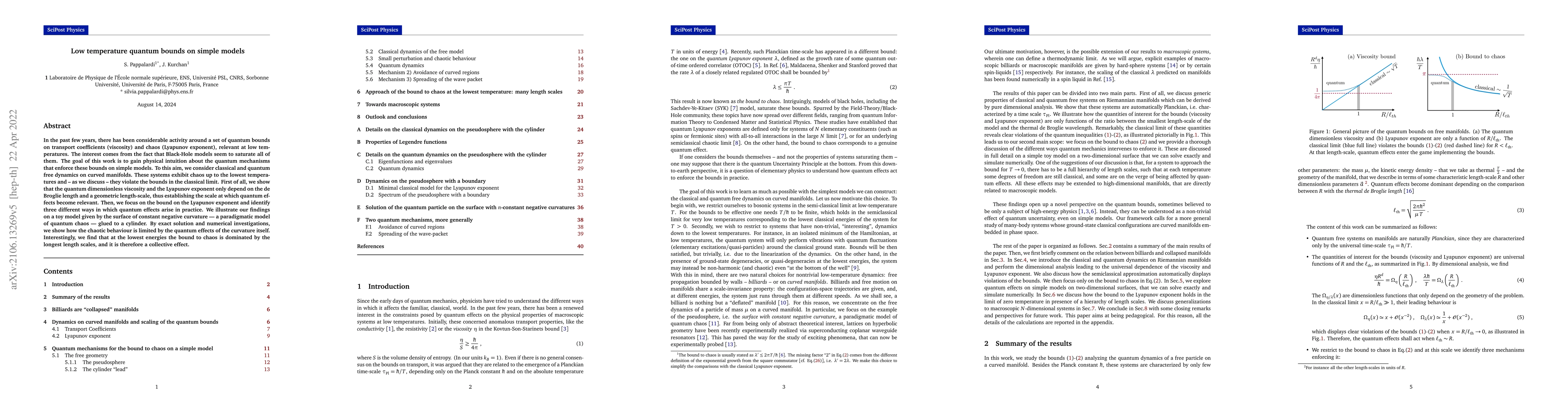 Thumbnail for Low temperature quantum bounds on simple models