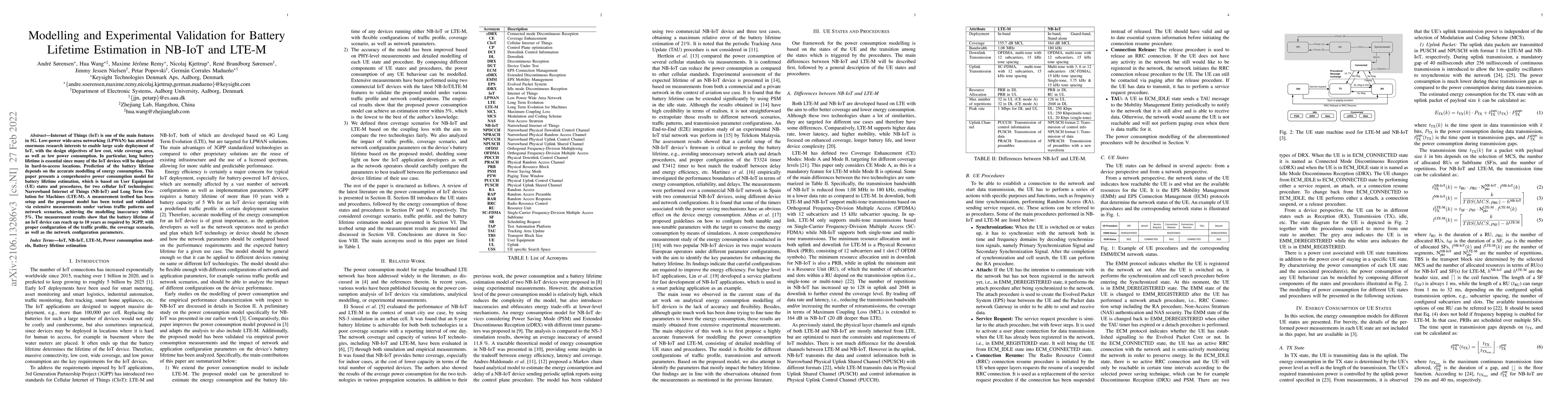 Thumbnail for Modelling and Experimental Validation for Battery Lifetime Estimation in
  NB-IoT and LTE-M