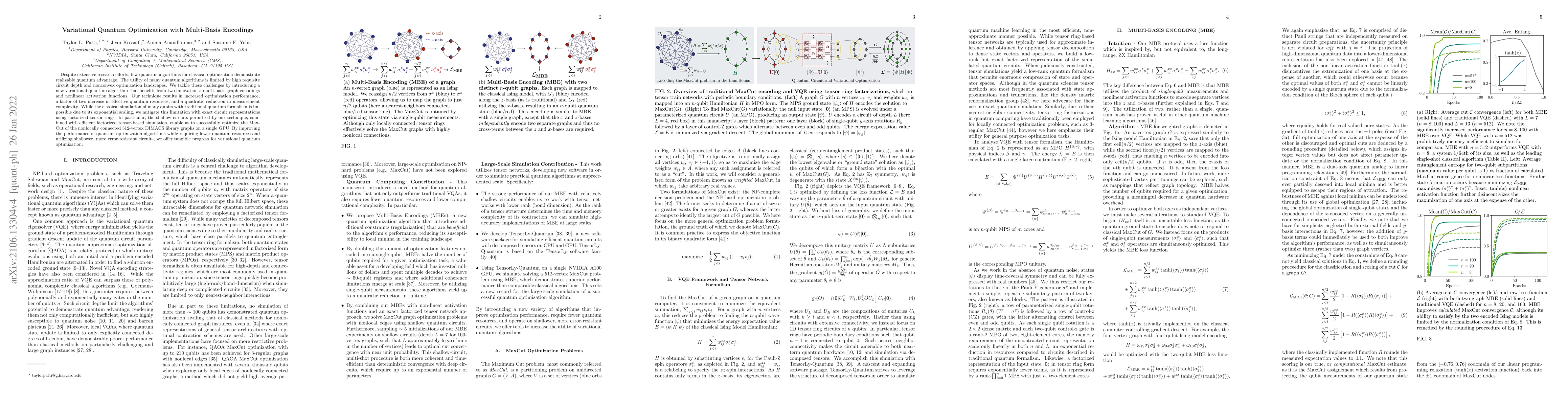 Thumbnail for Variational Quantum Optimization with Multi-Basis Encodings