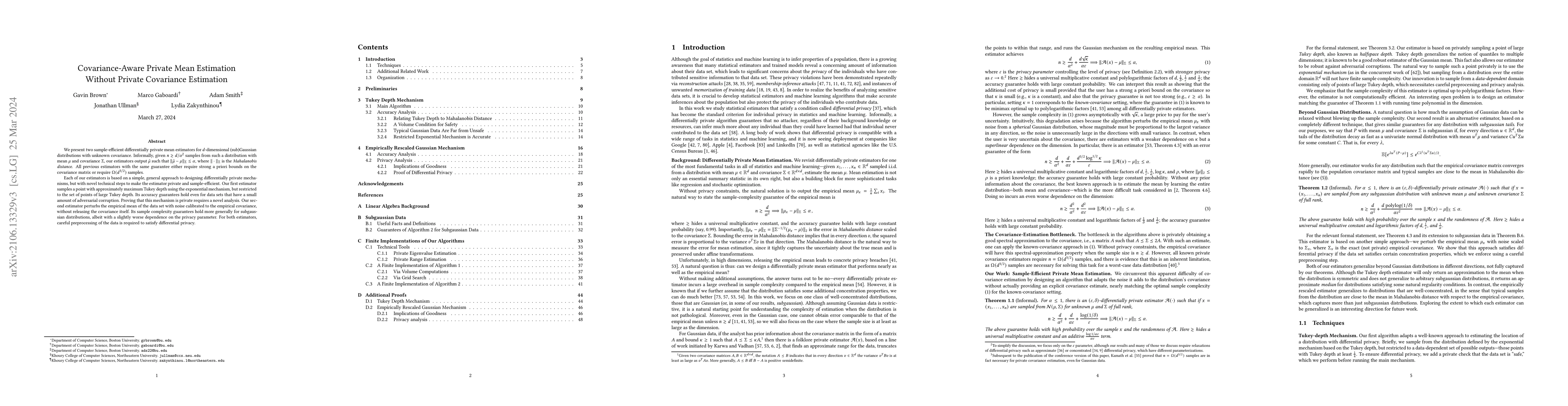 Thumbnail for Covariance-Aware Private Mean Estimation Without Private Covariance
  Estimation