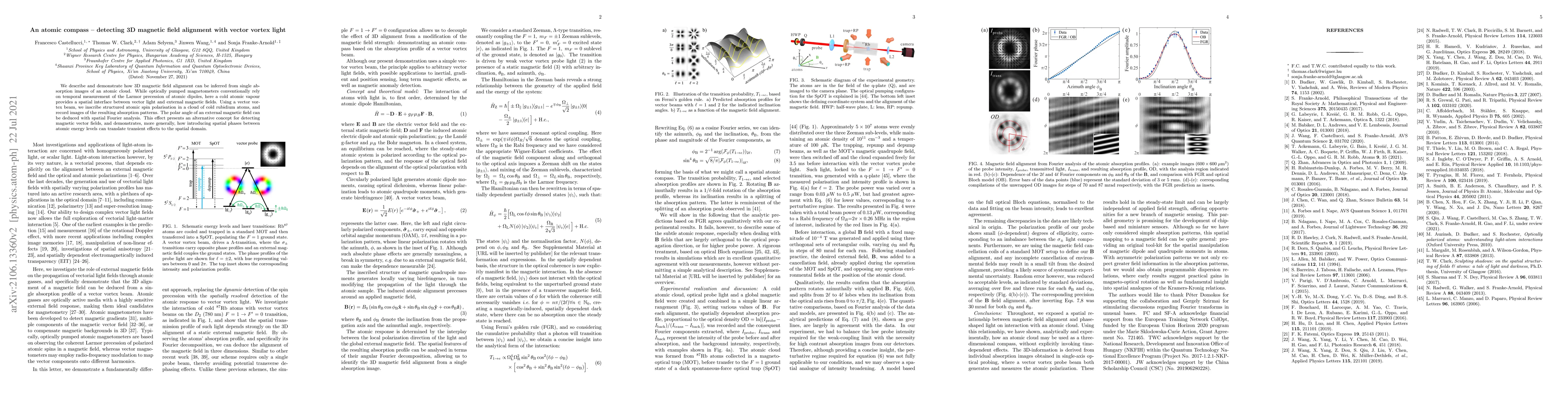 Thumbnail for An atomic compass -- detecting 3D magnetic field alignment with vector
  vortex light