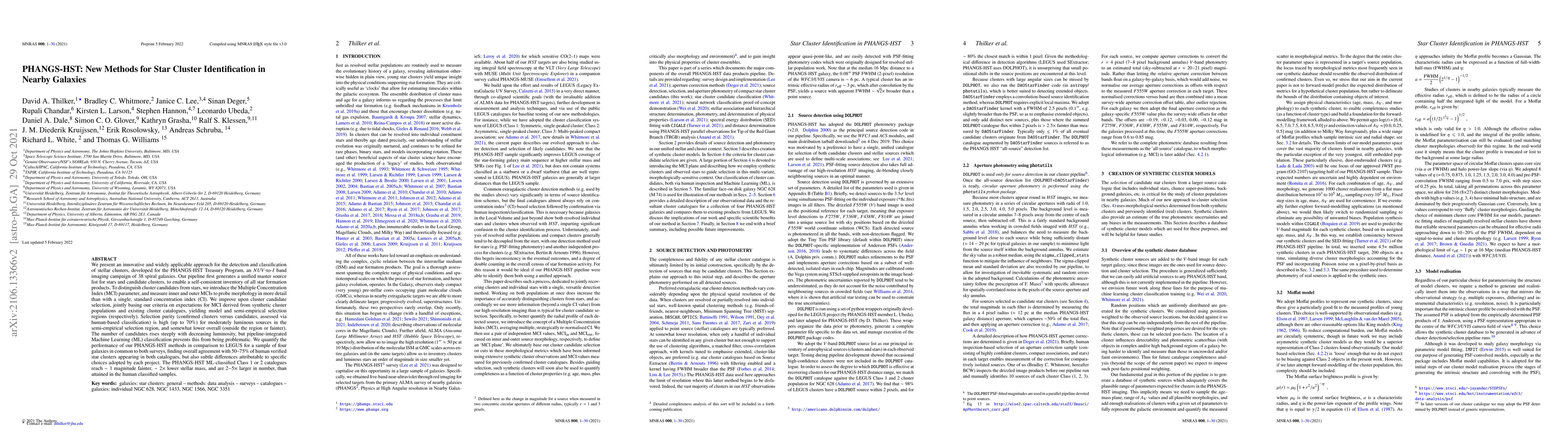Thumbnail for PHANGS-HST: New Methods for Star Cluster Identification in Nearby
  Galaxies