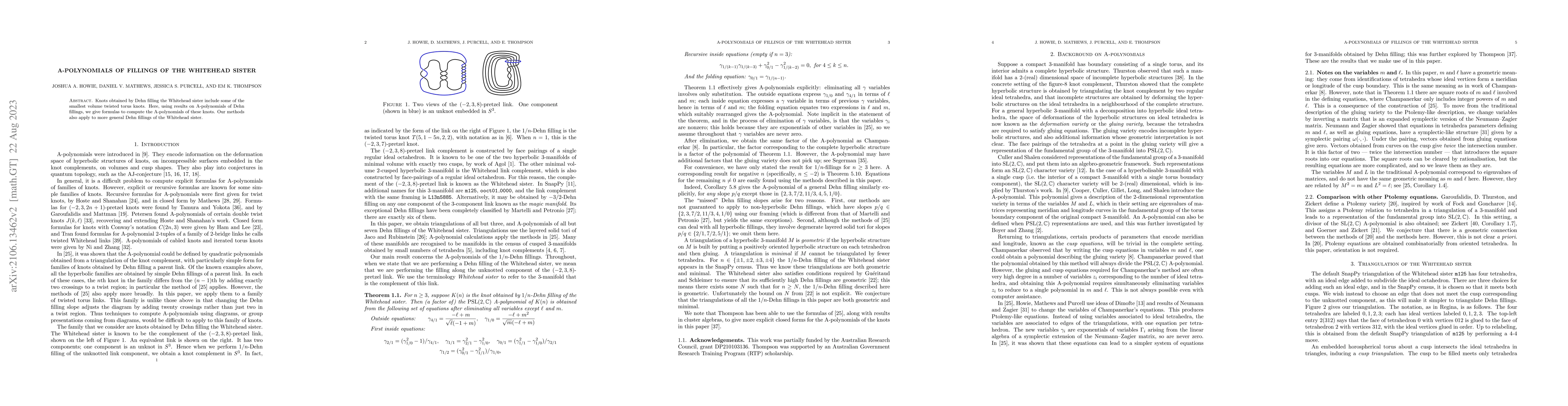 Thumbnail for A-Polynomials of fillings of the Whitehead sister