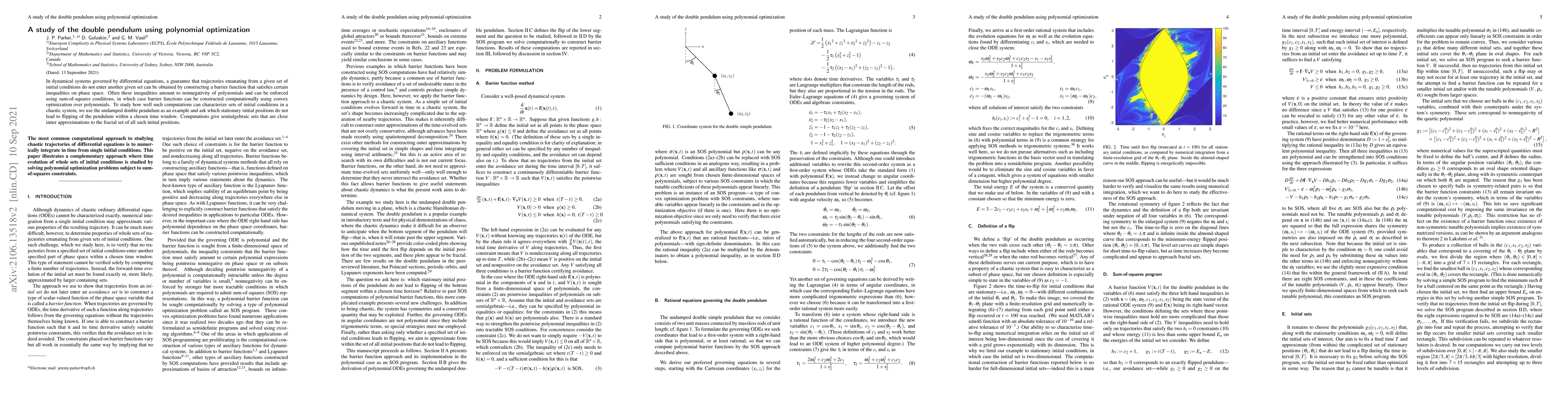 Thumbnail for A study of the double pendulum using polynomial optimization