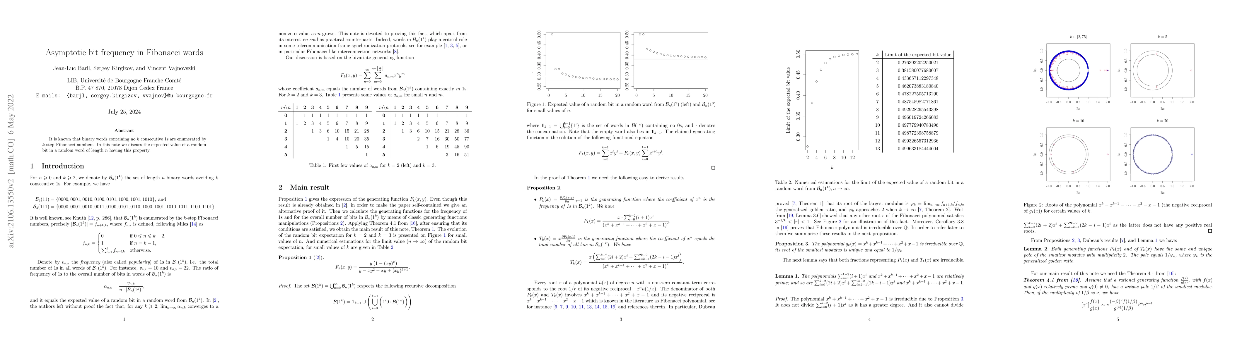 Thumbnail for Asymptotic bit frequency in Fibonacci words