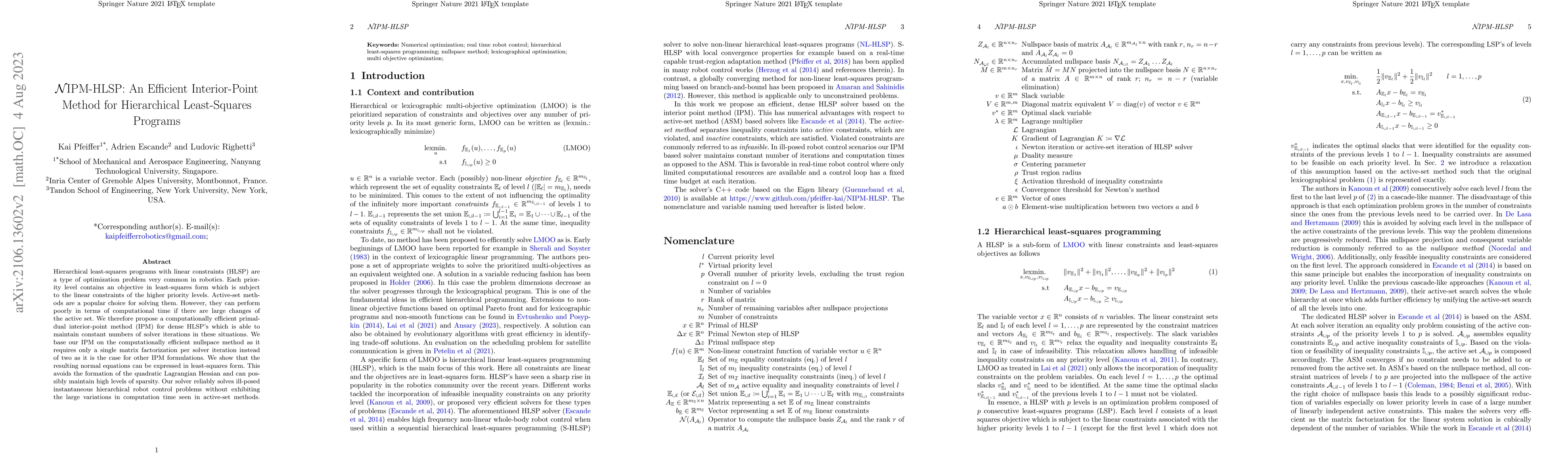 Thumbnail for $\mathcal{N}$IPM-HLSP: An Efficient Interior-Point Method for
  Hierarchical Least-Squares Programs