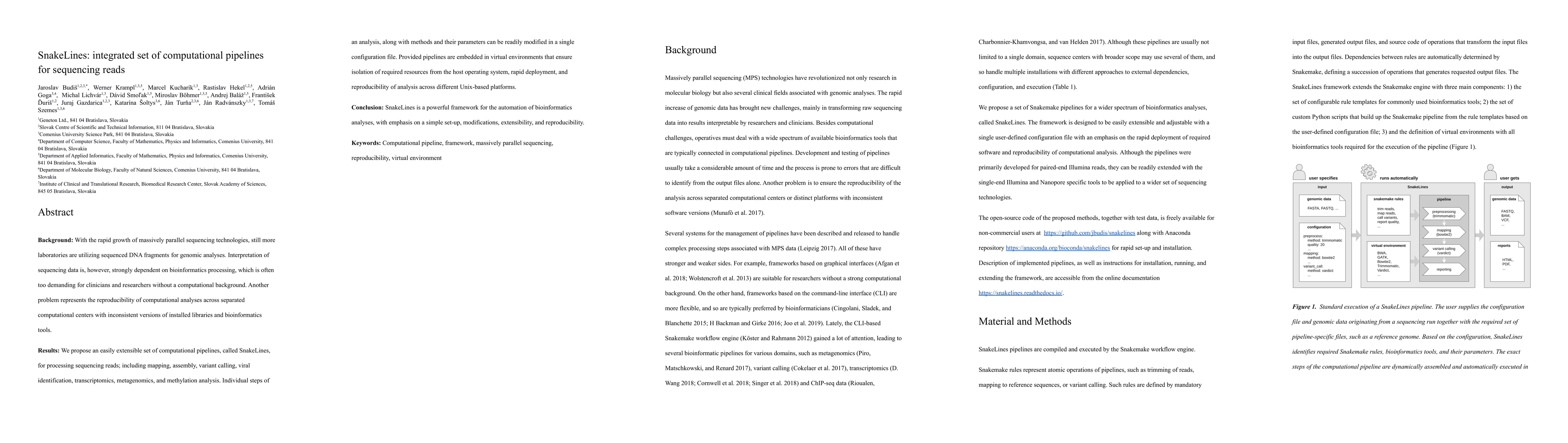 Thumbnail for SnakeLines: integrated set of computational pipelines for sequencing
  reads