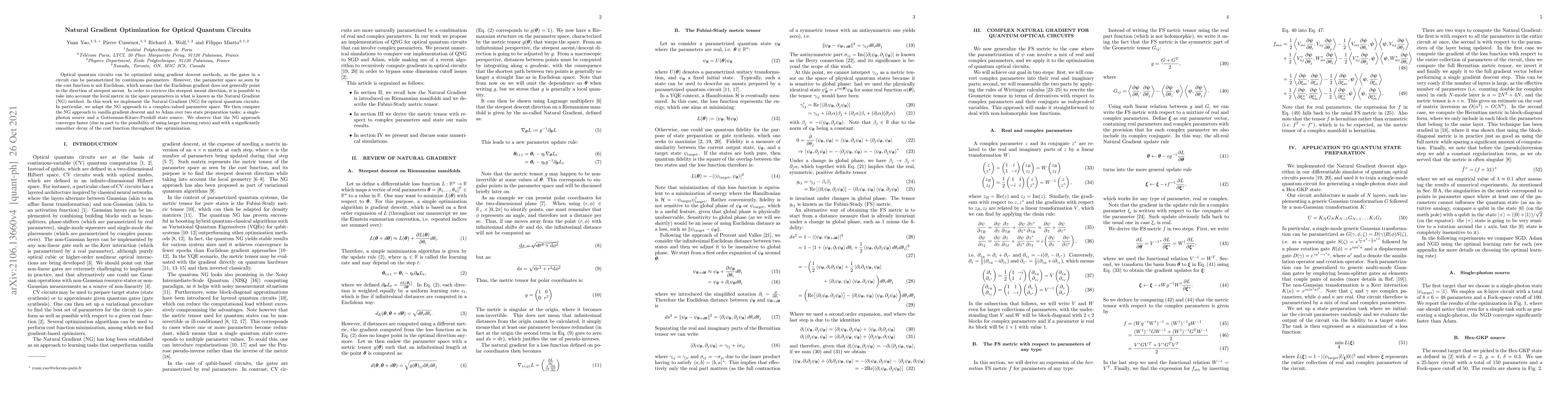 Thumbnail for Natural Gradient Optimization for Optical Quantum Circuits
