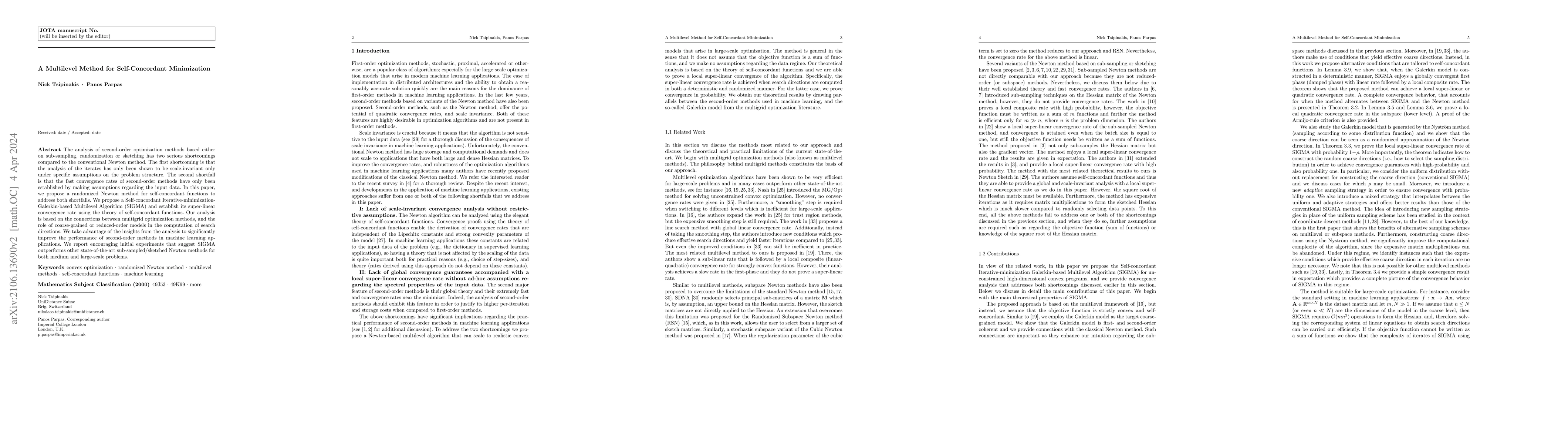 Thumbnail for A Multilevel Method for Self-Concordant Minimization