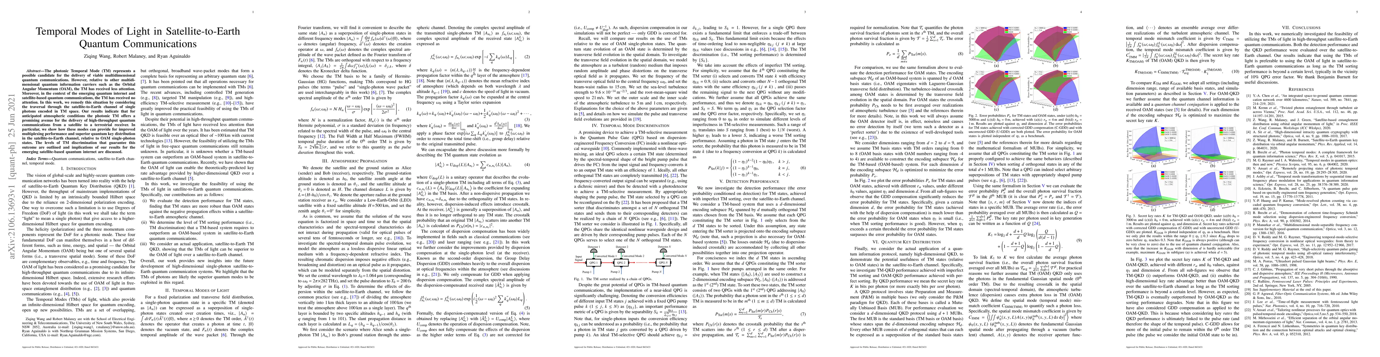 Thumbnail for Temporal Modes of Light in Satellite-to-Earth Quantum Communications