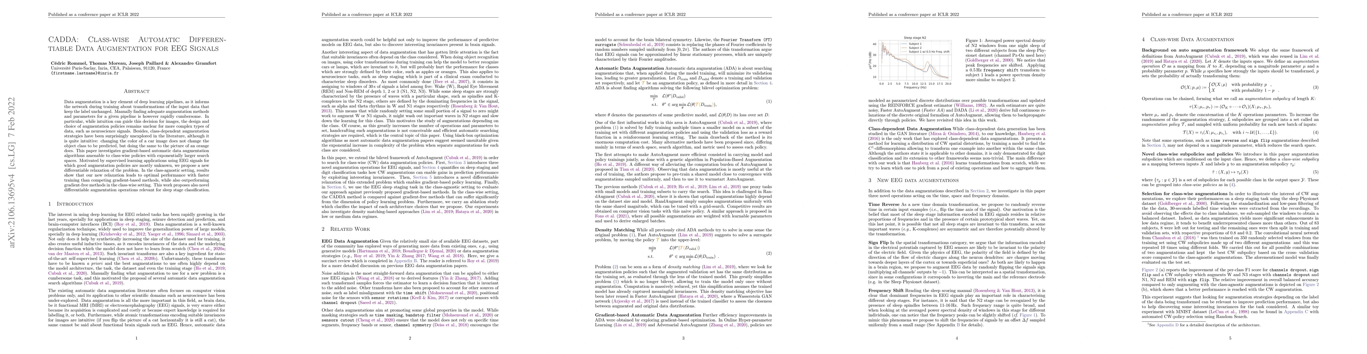 Thumbnail for CADDA: Class-wise Automatic Differentiable Data Augmentation for EEG
  Signals