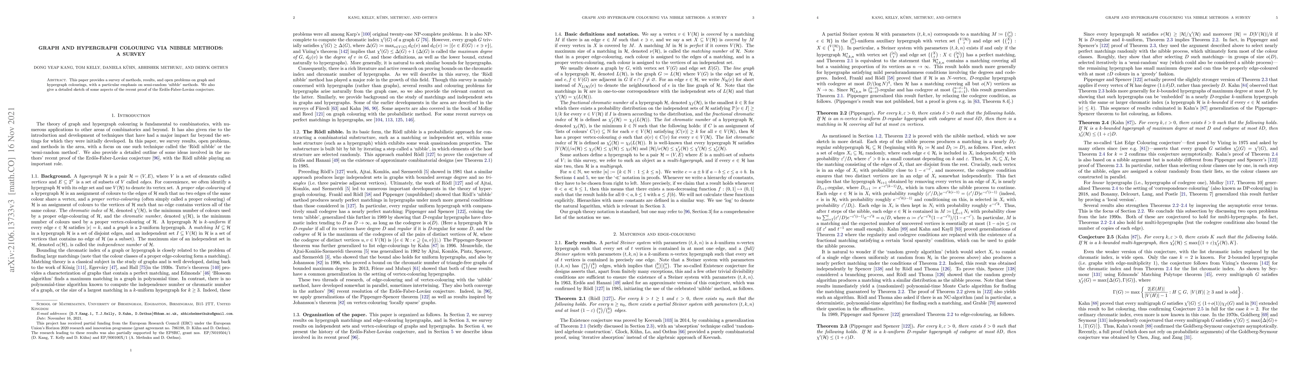Thumbnail for Graph and hypergraph colouring via nibble methods: A survey