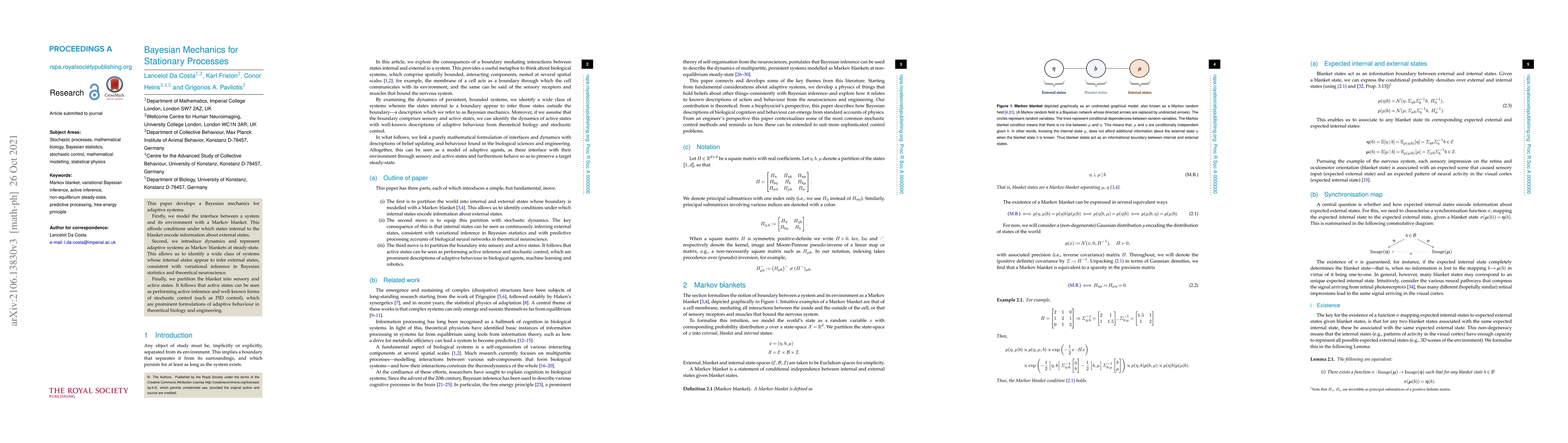 Thumbnail for Bayesian Mechanics for Stationary Processes