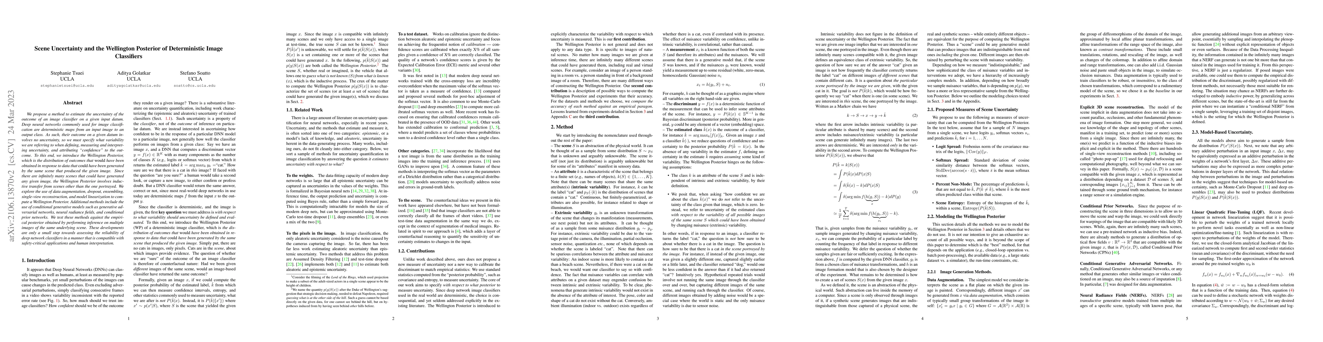 Thumbnail for Scene Uncertainty and the Wellington Posterior of Deterministic Image
  Classifiers