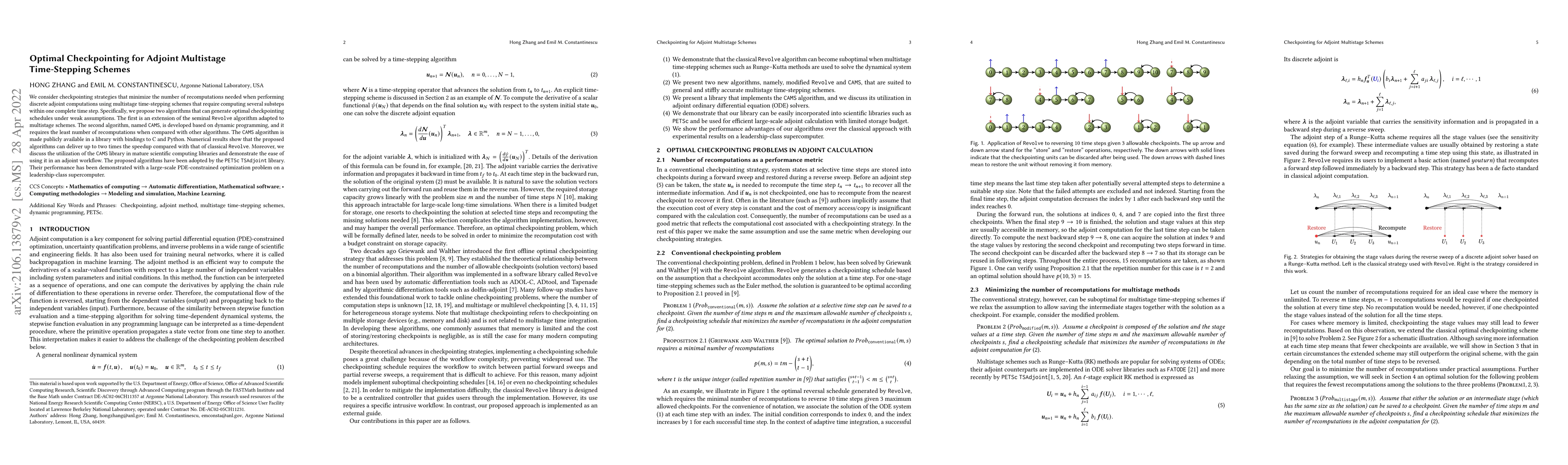 Thumbnail for Optimal Checkpointing for Adjoint Multistage Time-Stepping Schemes