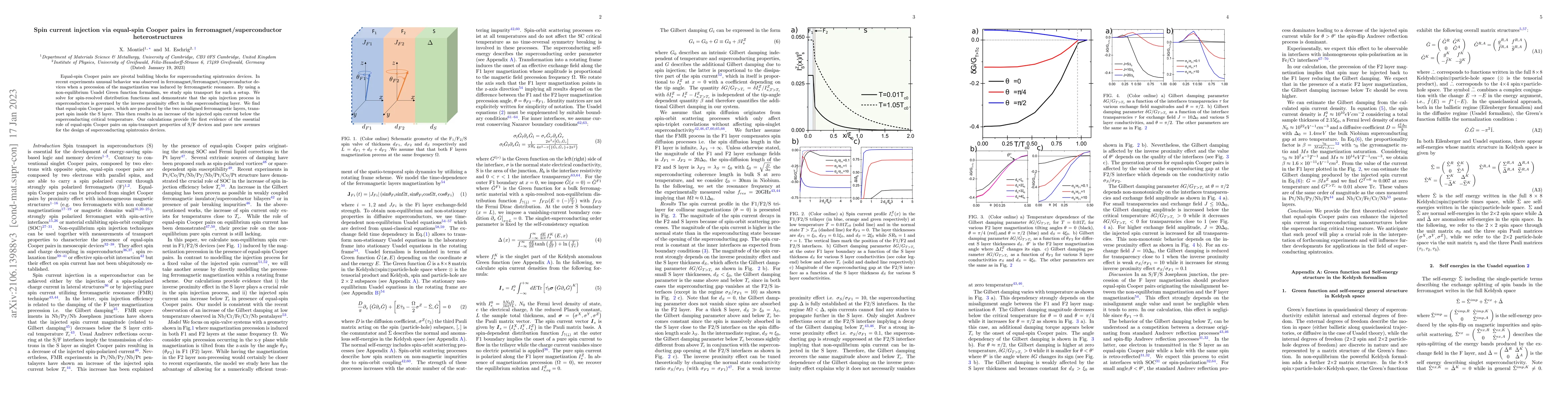 Thumbnail for Spin current injection via equal-spin Cooper pairs in
  ferromagnet/superconductor heterostructures