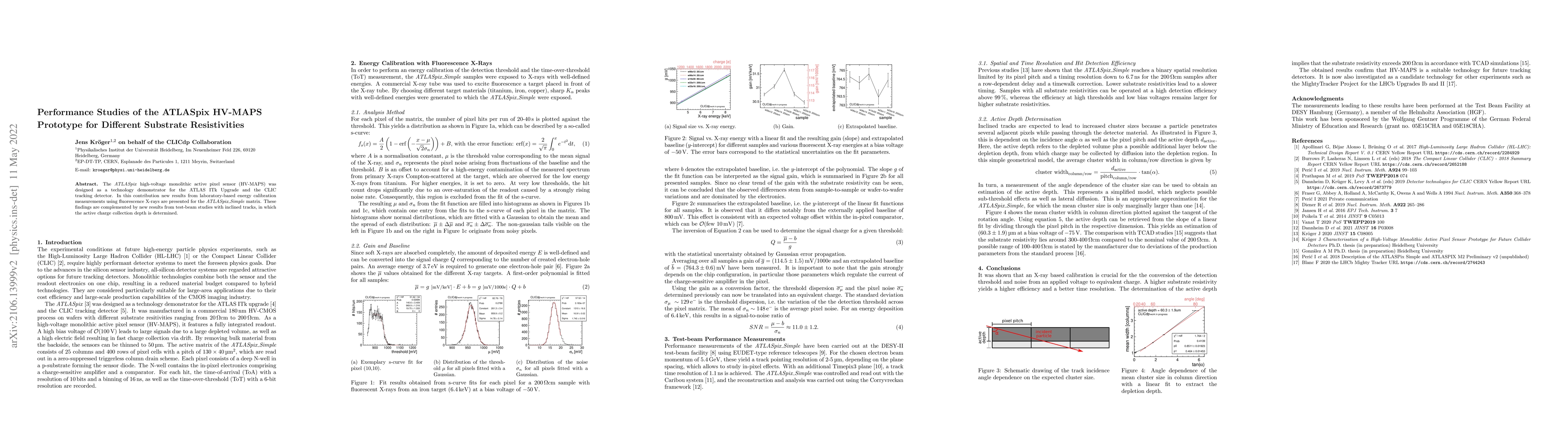 Thumbnail for Performance Studies of the ATLASpix HV-MAPS Prototype for Different
  Substrate Resistivities