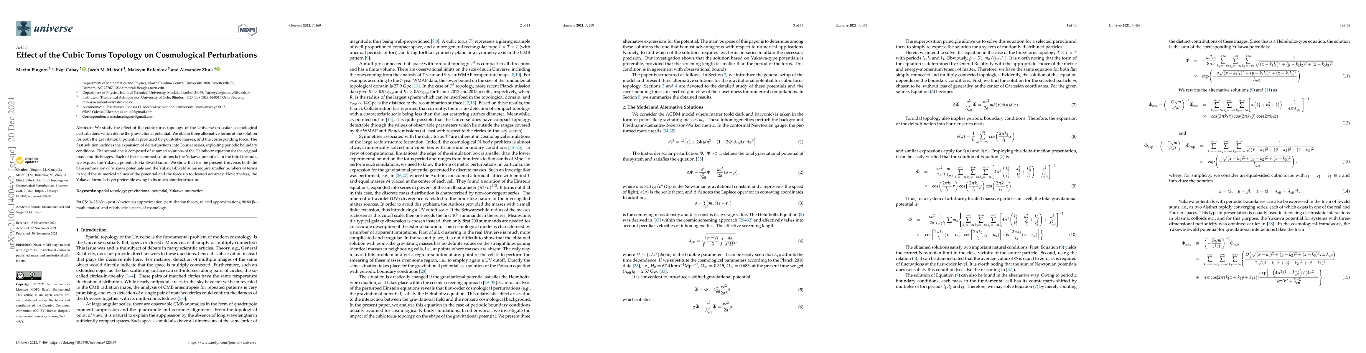 Thumbnail for Effect of the cubic torus topology on cosmological perturbations