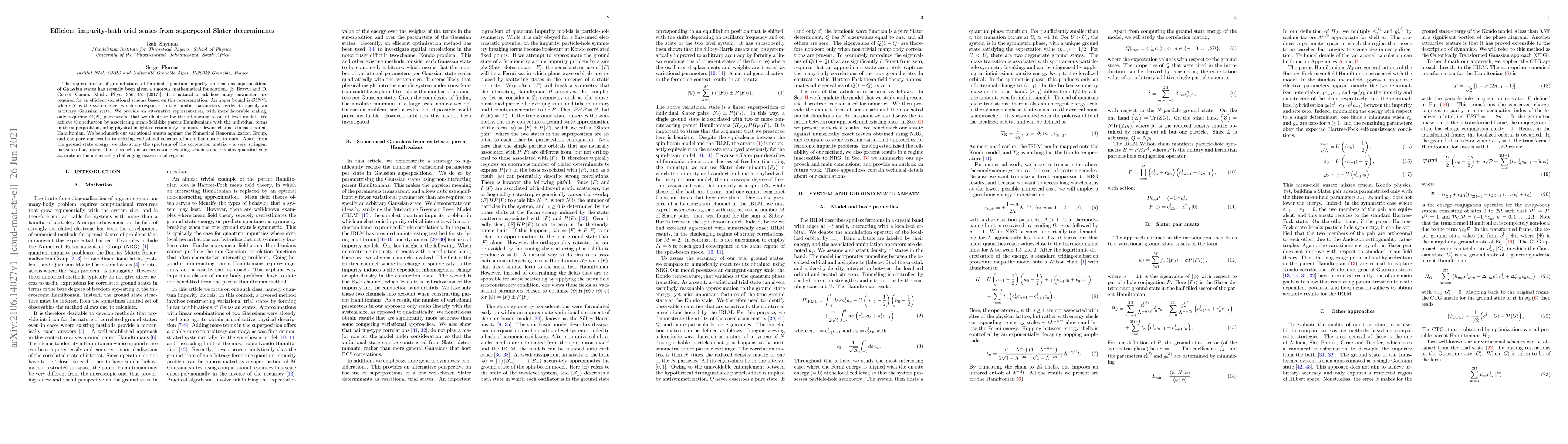 Thumbnail for Efficient impurity-bath trial states from superposed Slater determinants