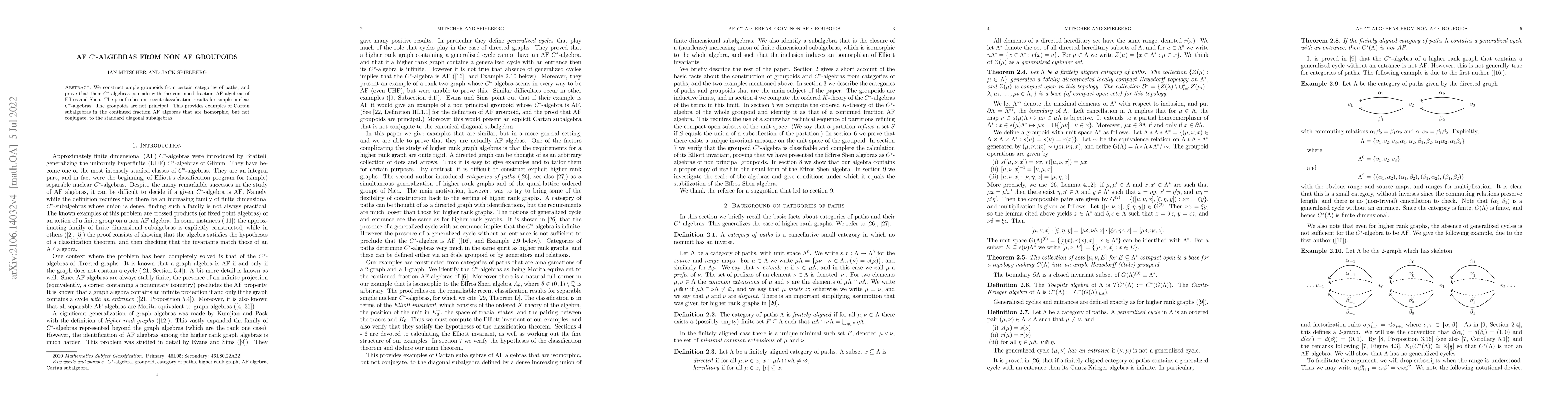 Thumbnail for AF $C^*$-algebras from non AF groupoids
