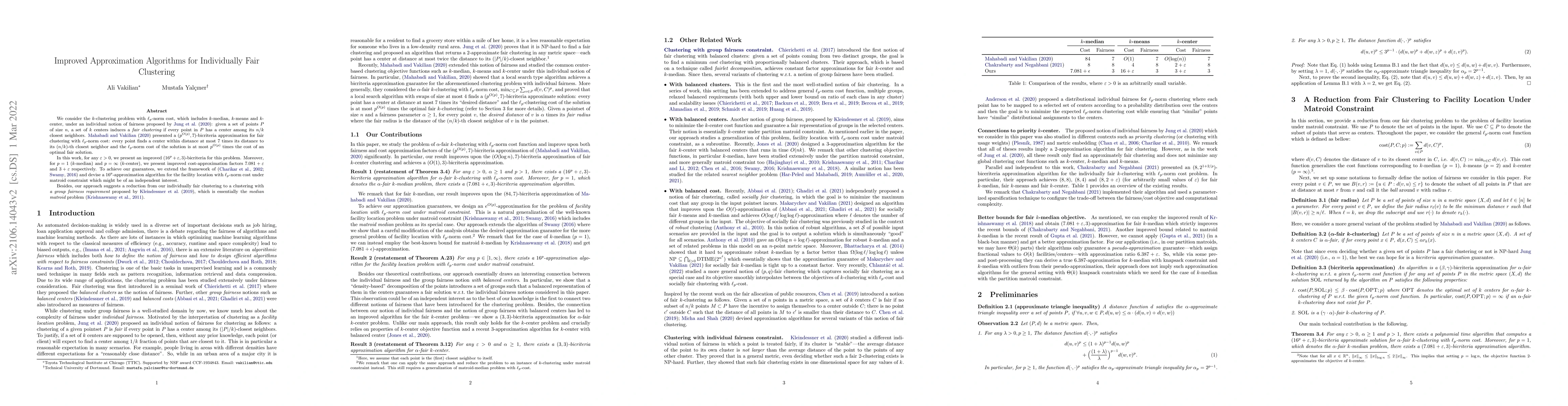 Thumbnail for Improved Approximation Algorithms for Individually Fair Clustering