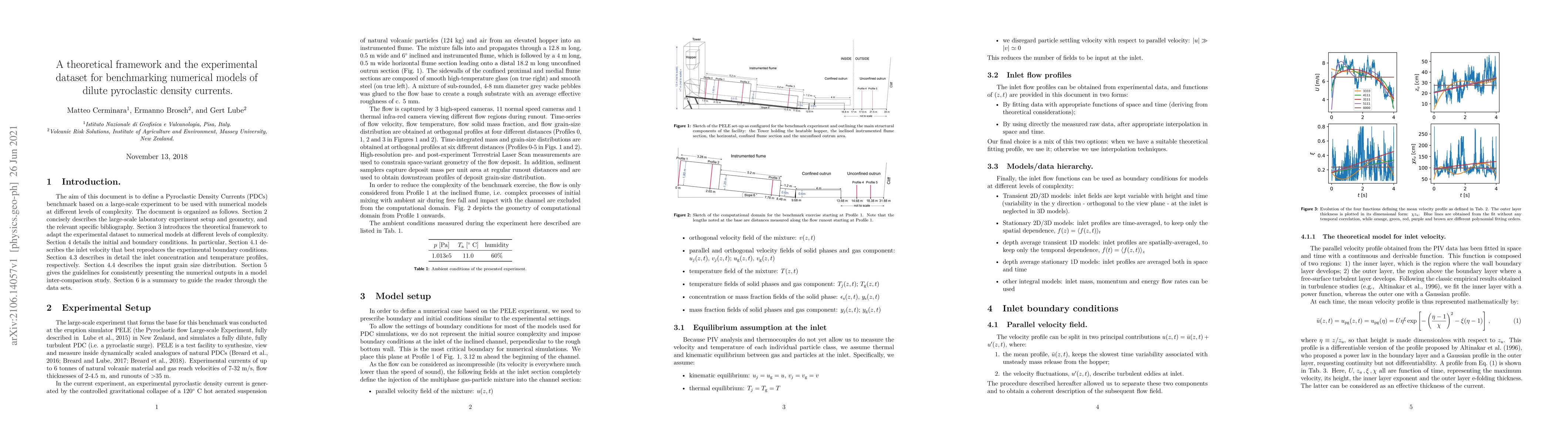 Thumbnail for A theoretical framework and the experimental dataset for benchmarking
  numerical models of dilute pyroclastic density currents