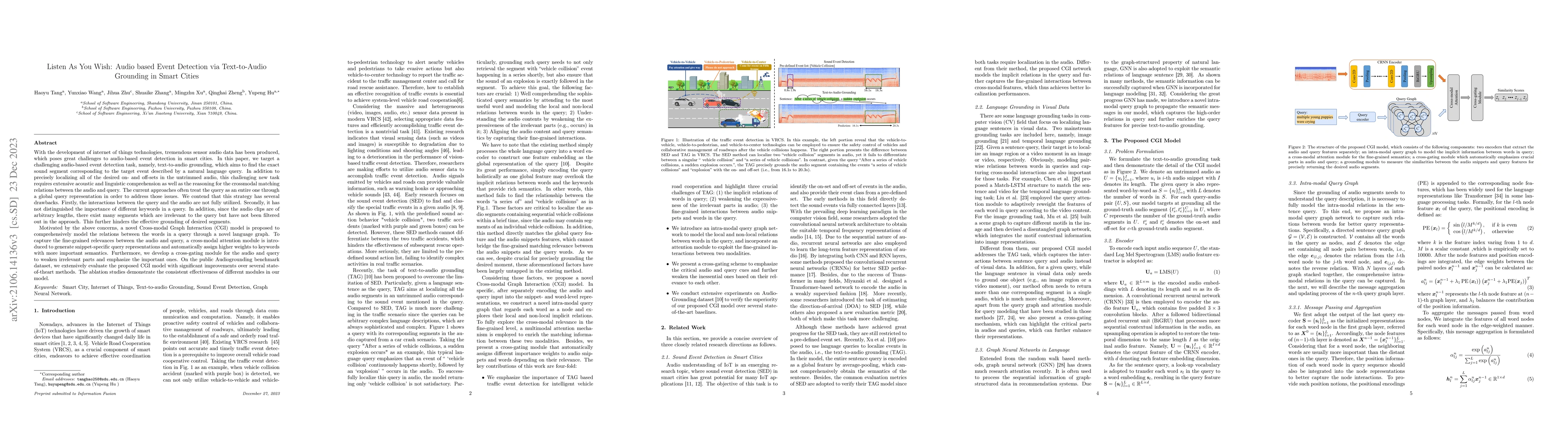 Thumbnail for Listen As You Wish: Audio based Event Detection via Text-to-Audio
  Grounding in Smart Cities