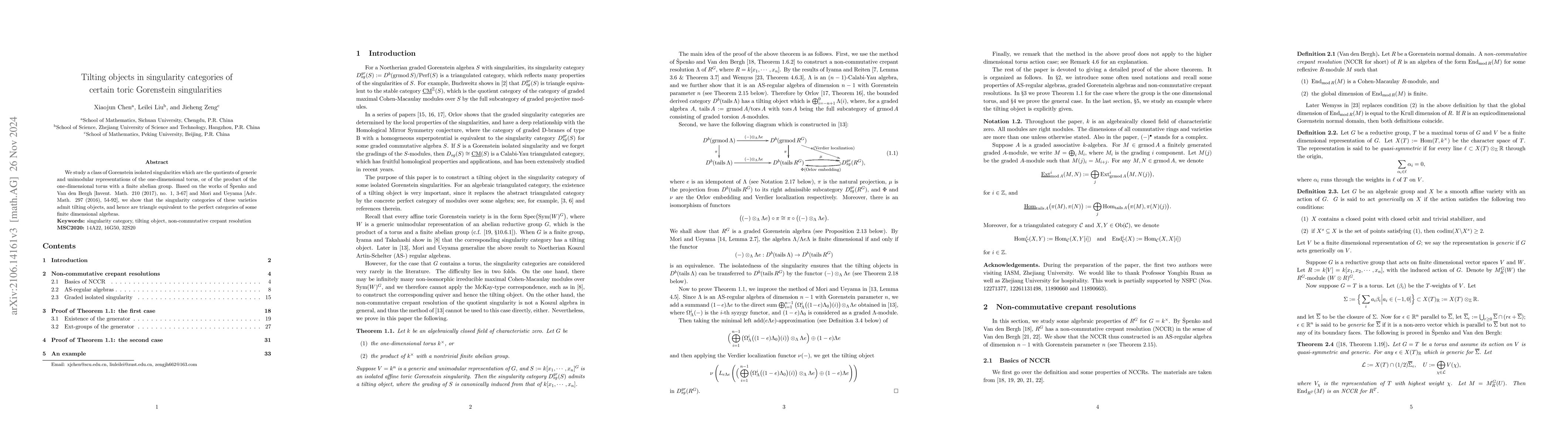 Thumbnail for Tilting objects in singularity categories of toric Gorenstein varieties
