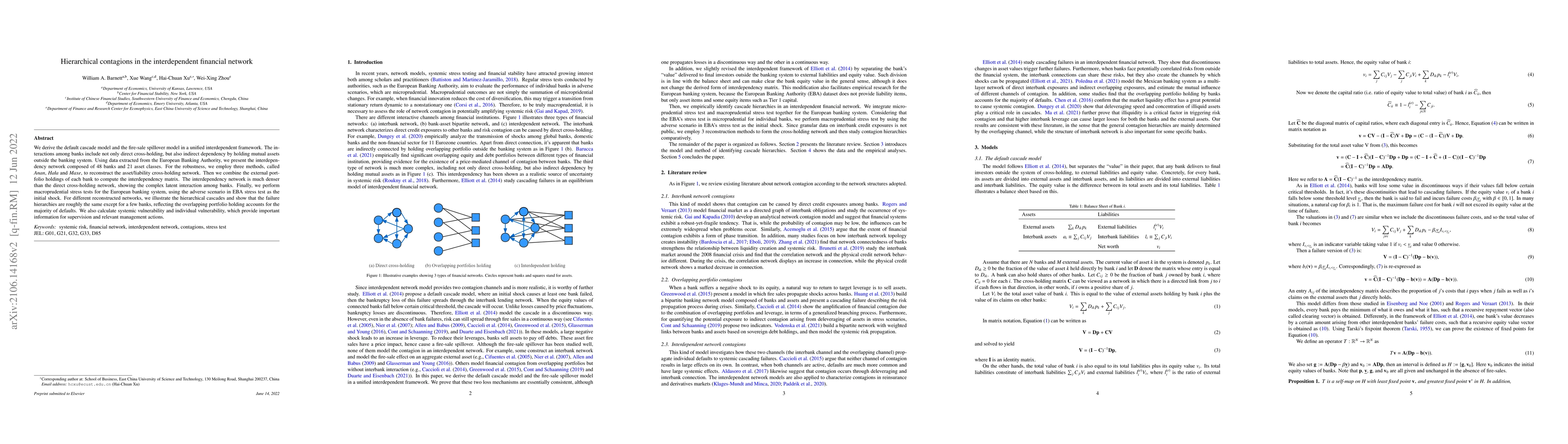 Thumbnail for Hierarchical contagions in the interdependent financial network