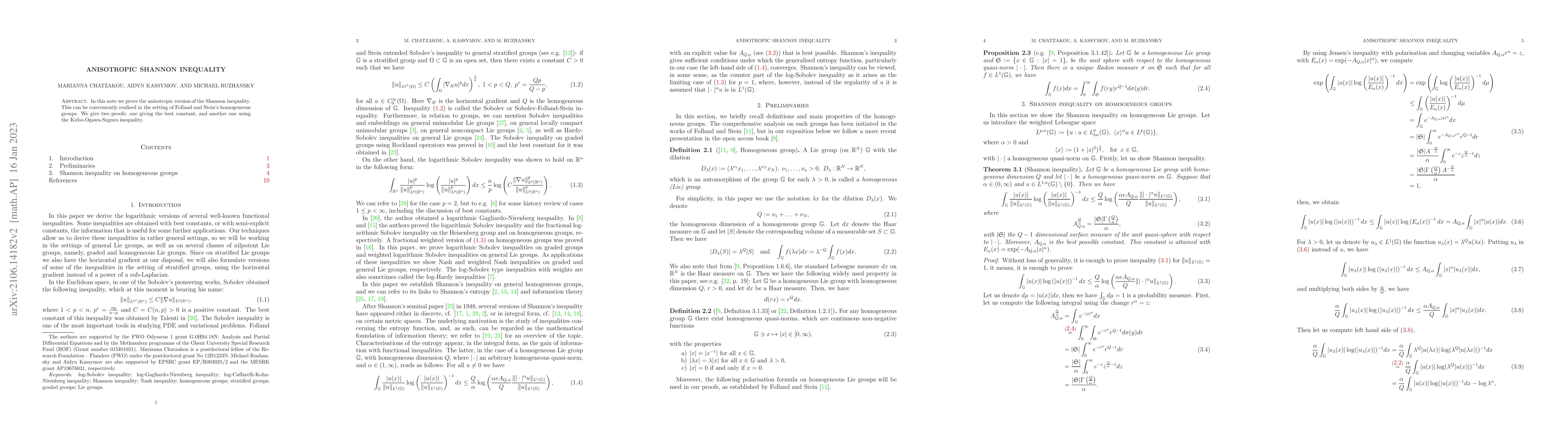 Thumbnail for Anisotropic Shannon inequality