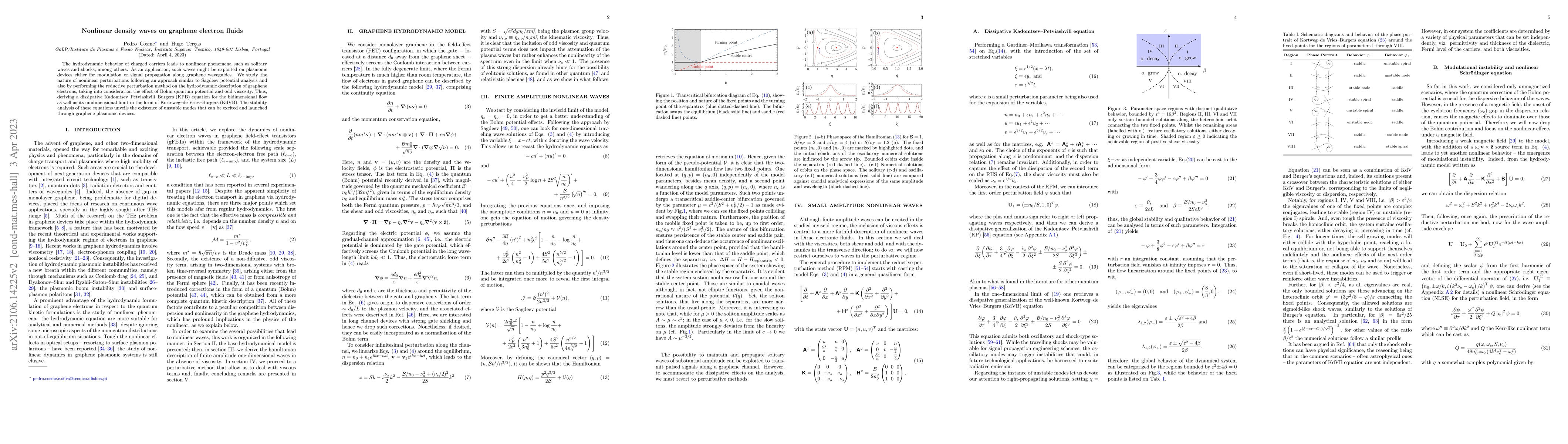 Thumbnail for Nonlinear density waves on graphene electron fluids