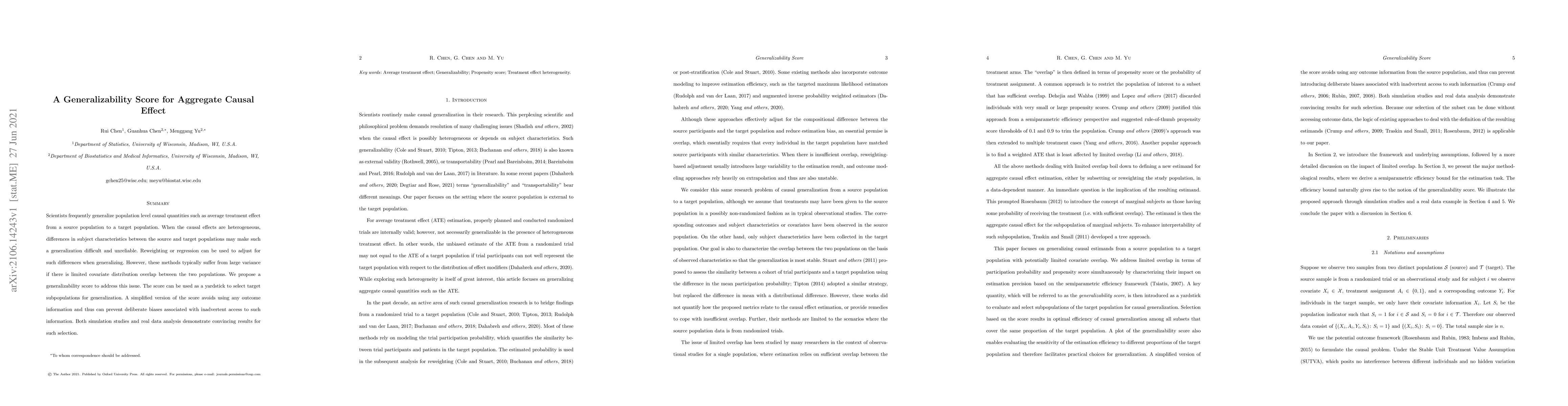 Thumbnail for A Generalizability Score for Aggregate Causal Effect