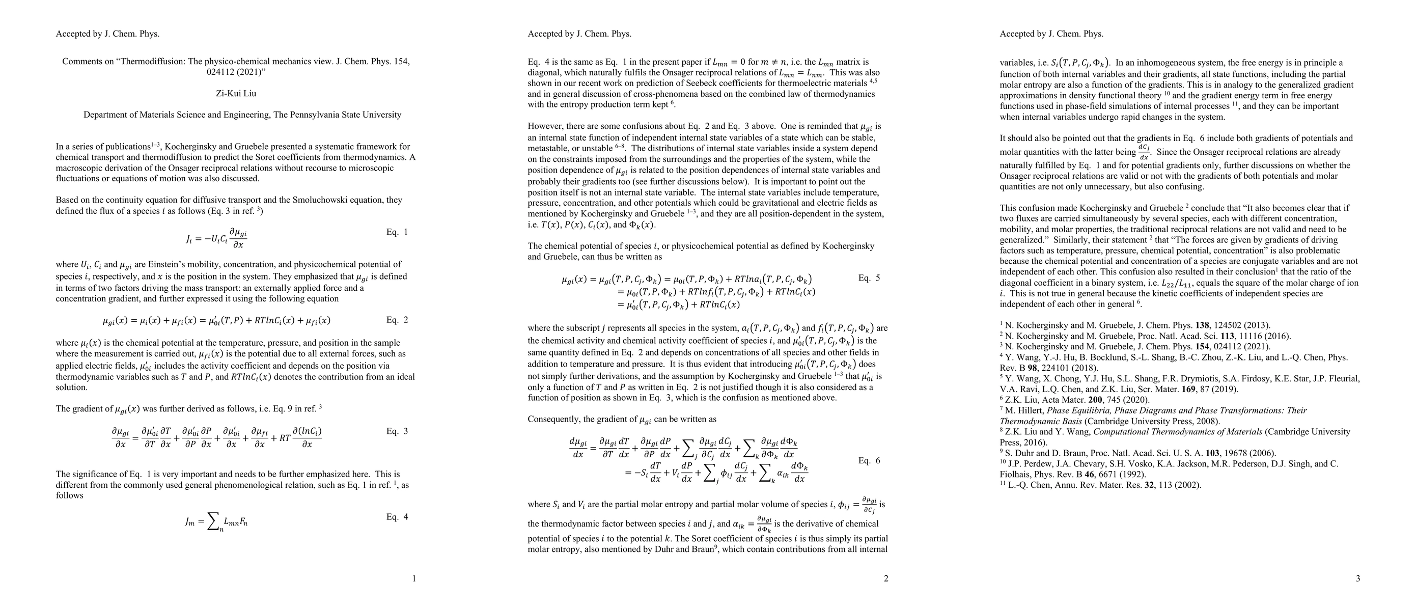 Thumbnail for Comments on Thermodiffusion: The physico-chemical mechanics view. J.
  Chem. Phys. 154, 024112 (2021)