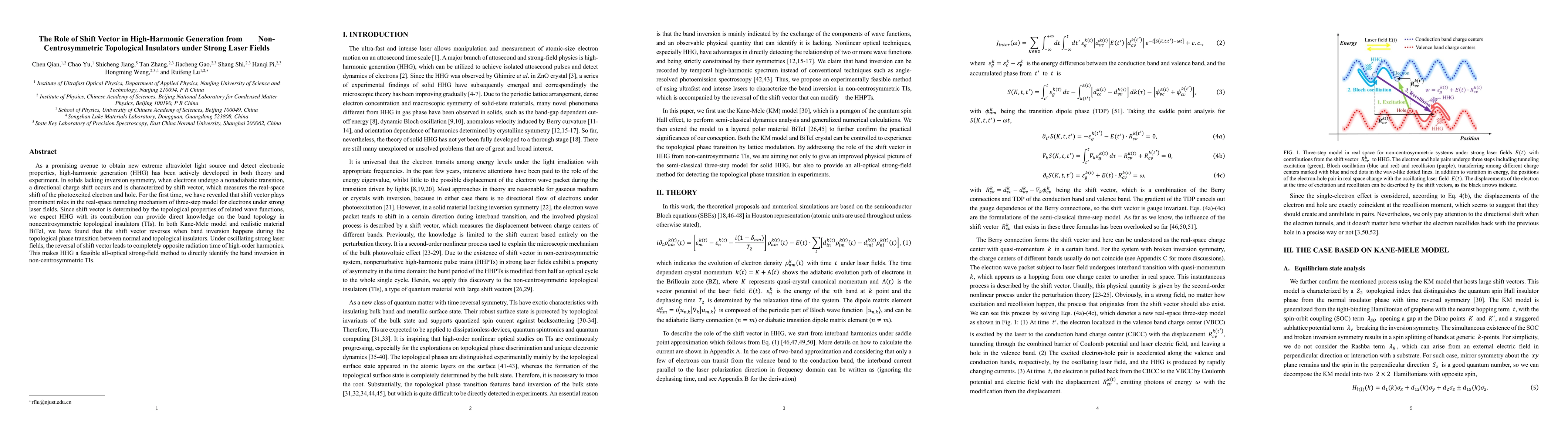 Thumbnail for The Role of Shift Vector in High-Harmonic Generation from
  Non-Centrosymmetric Topological Insulators under Strong Laser Fields