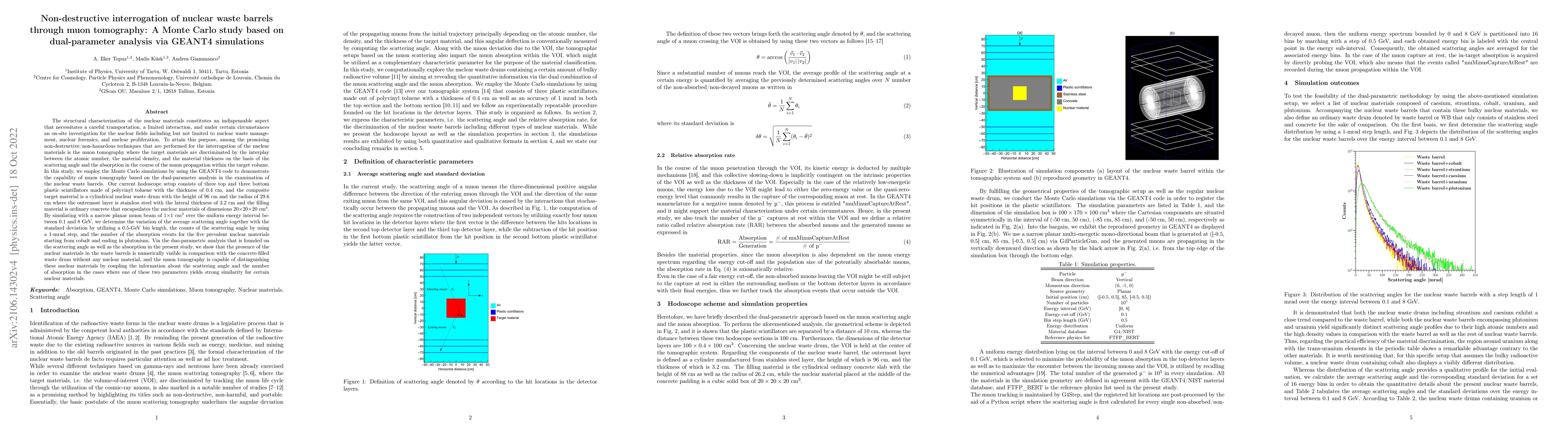 Thumbnail for Non-destructive interrogation of nuclear waste barrels through muon
  tomography: A Monte Carlo study based on dual-parameter analysis via GEANT4
  simulations