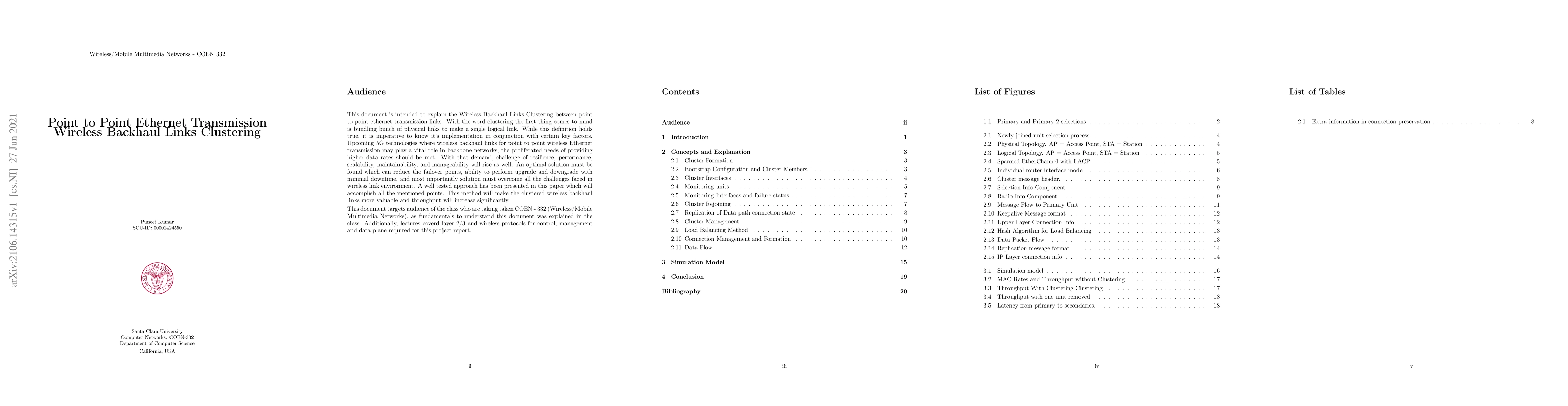 Thumbnail for Point to Point Ethernet TransmissionWireless Backhaul Links Clustering