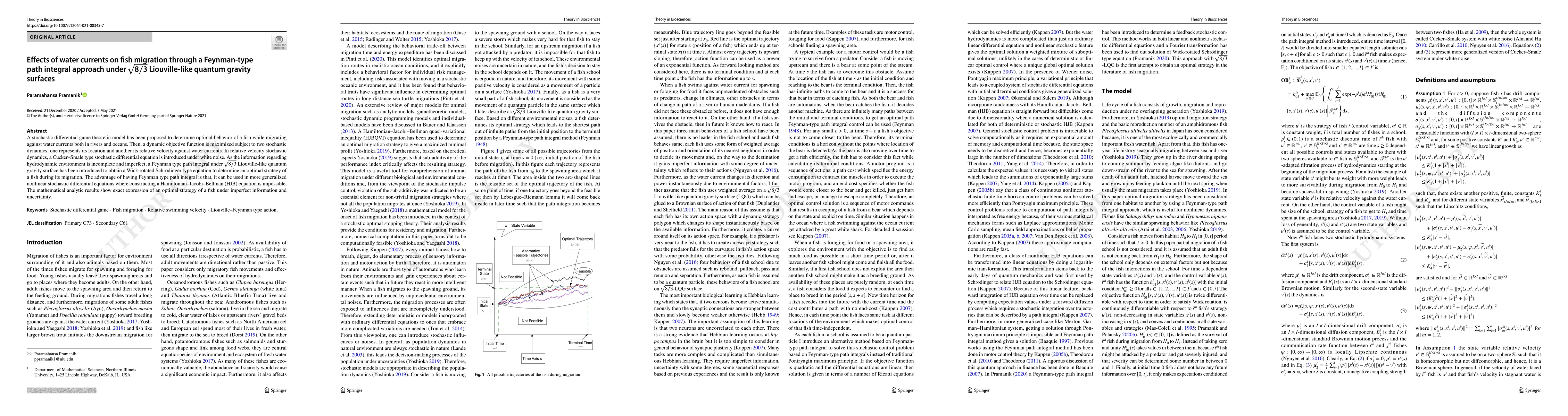 Thumbnail for Effects of water currents on fish migration through a Feynman-type path
  integral approach under $\sqrt{8/3}$ Liouville-like quantum gravity surfaces