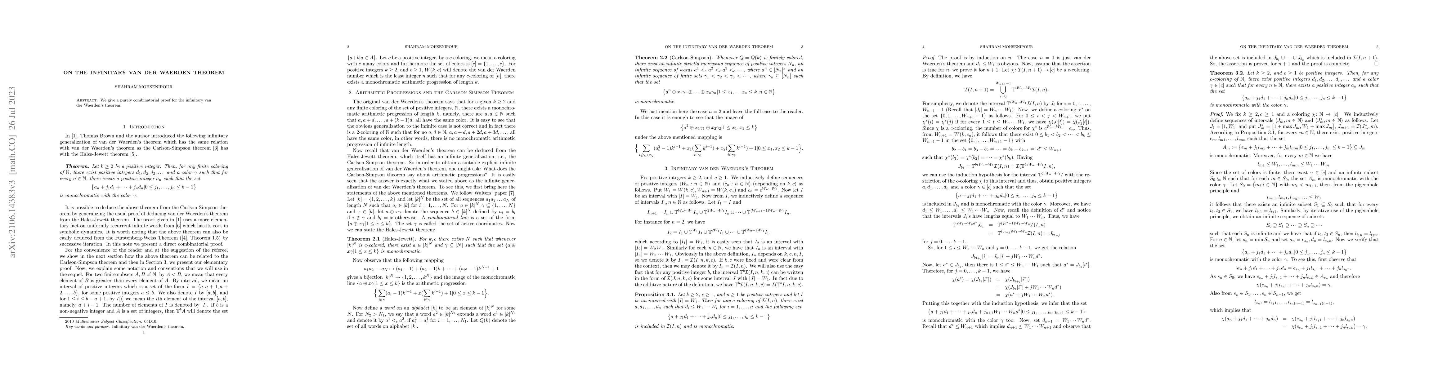 Thumbnail for On the infinitary van der Waerden Theorem