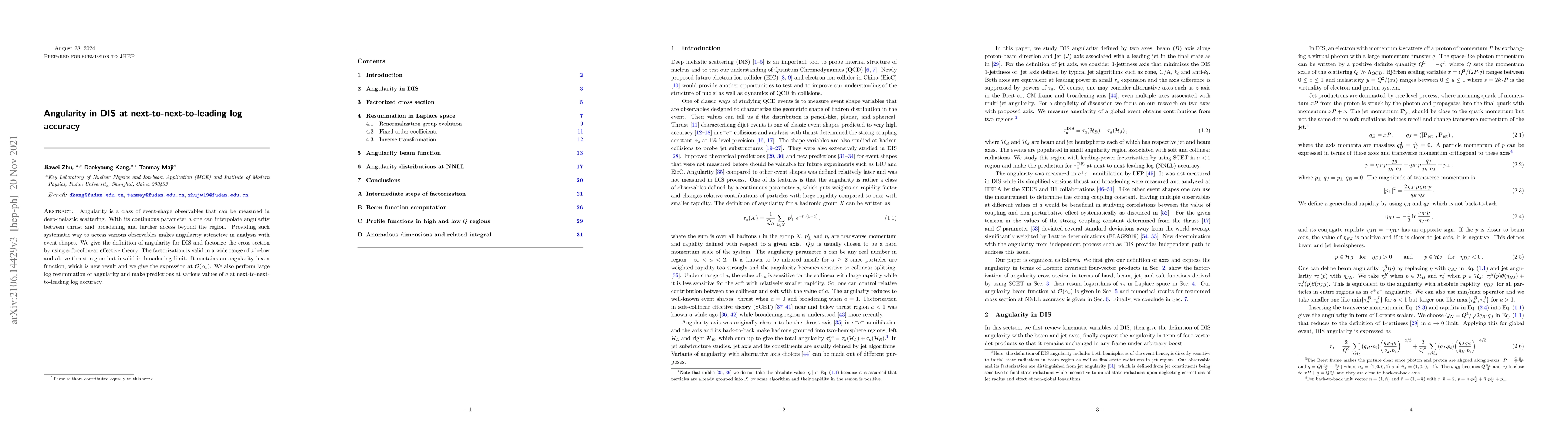 Thumbnail for Angularity in DIS at next-to-next-to-leading log accuracy