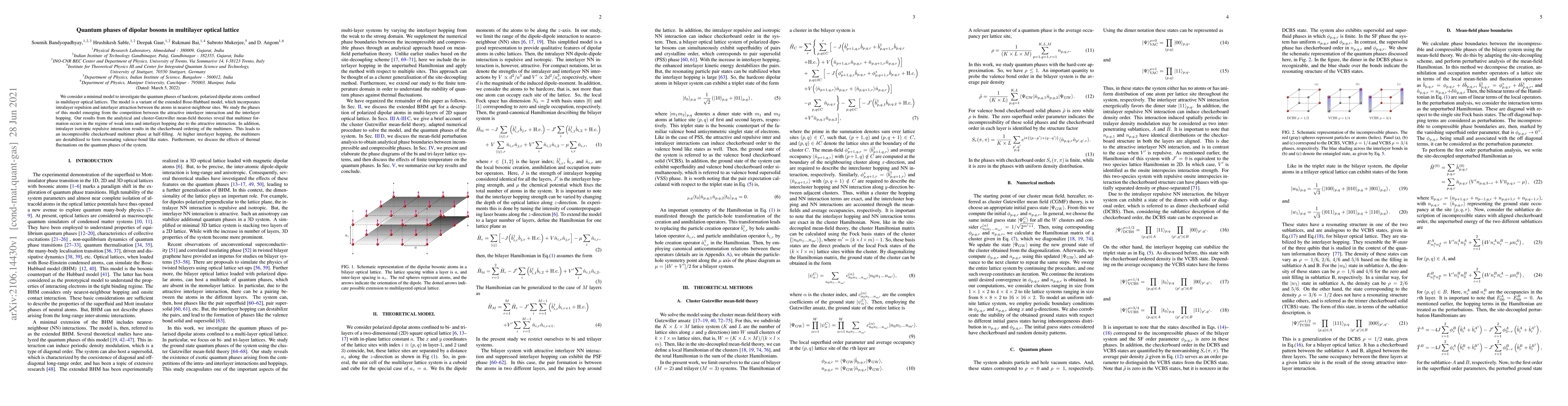Thumbnail for Quantum phases of dipolar bosons in multilayer optical lattice