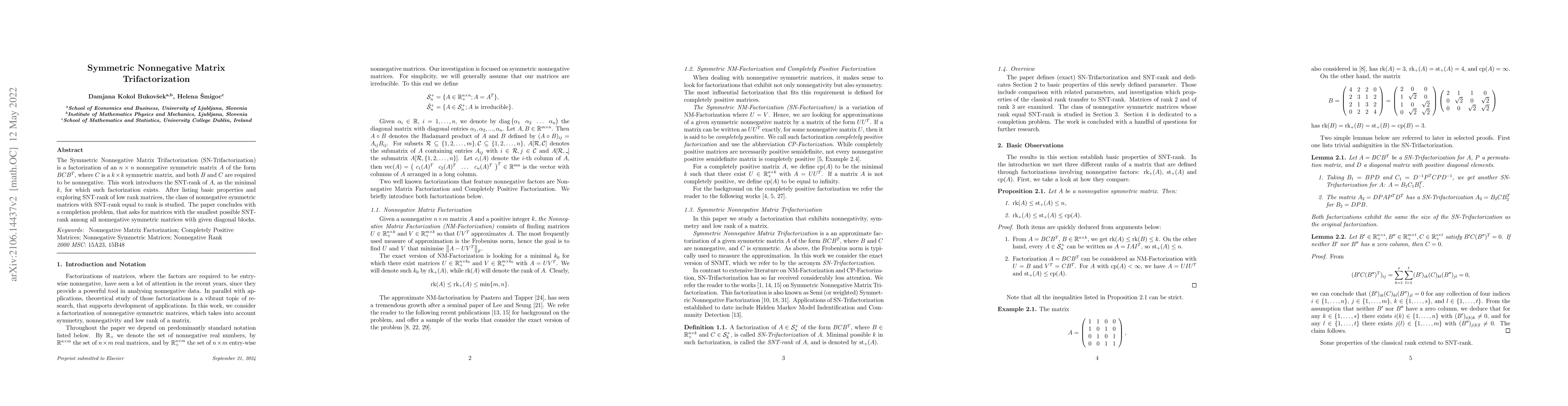 Thumbnail for Symmetric Nonnegative Matrix Trifactorization