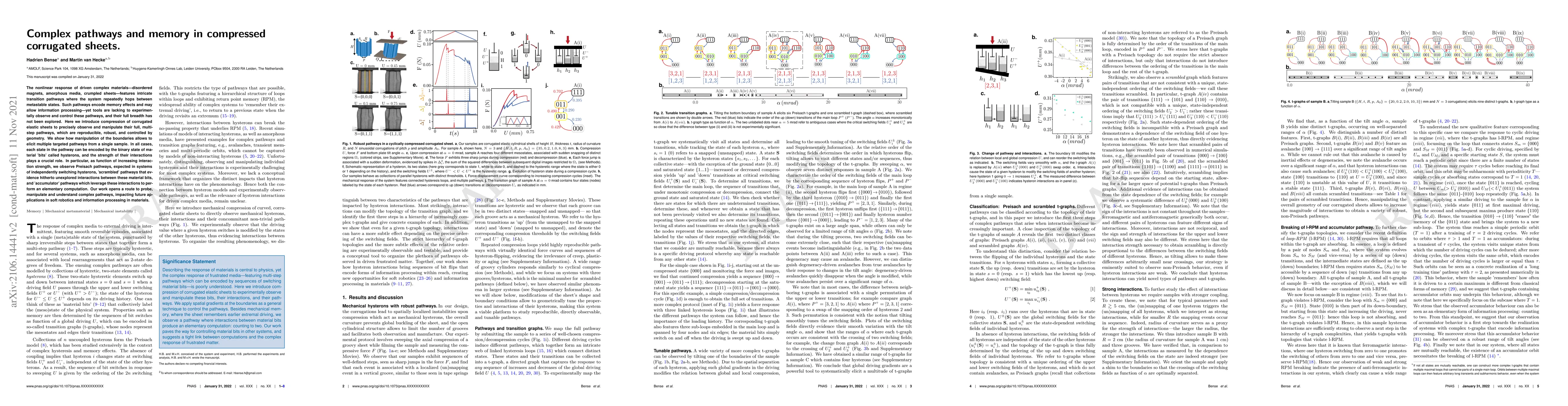 Thumbnail for Complex pathways and memory in compressed corrugated sheets