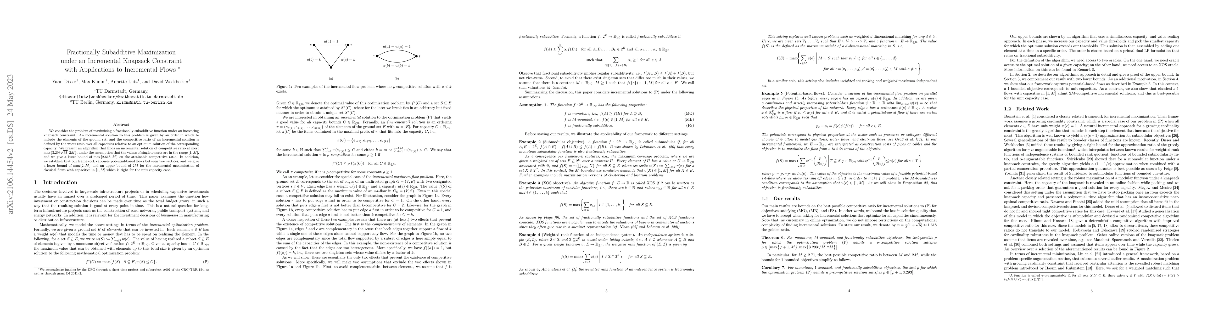 Thumbnail for Fractionally Subadditive Maximization under an Incremental Knapsack
  Constraint