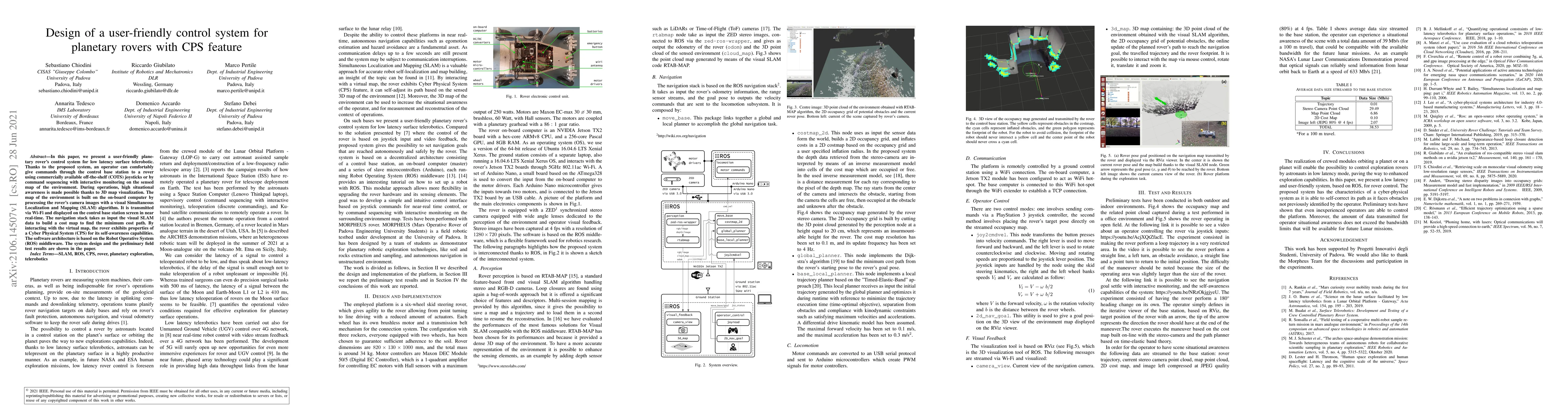 Thumbnail for Design of a user-friendly control system for planetary rovers with CPS
  feature