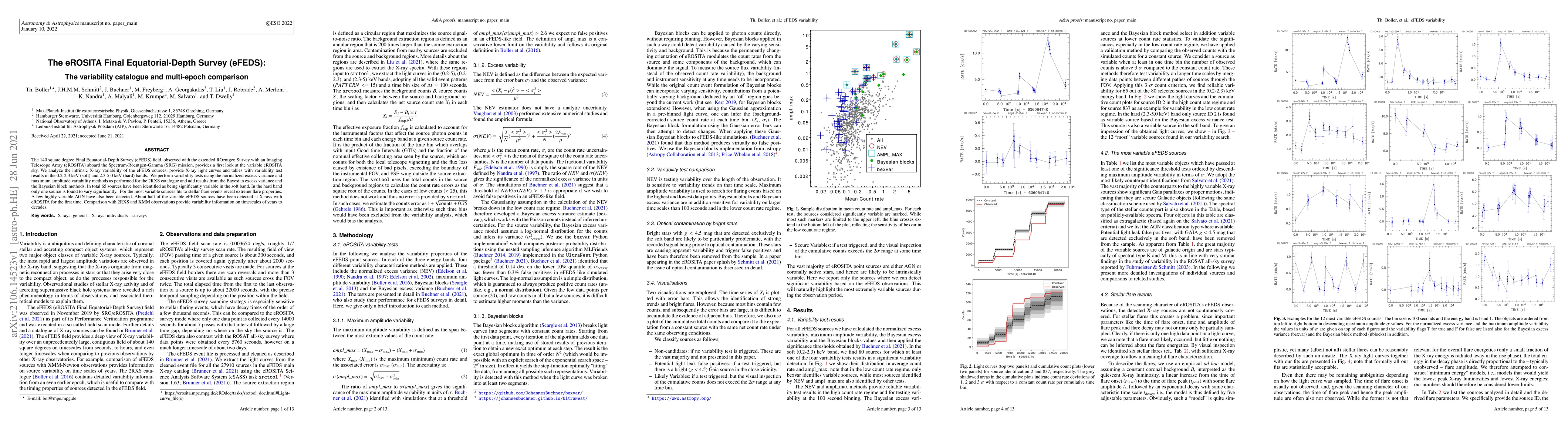 Thumbnail for The eROSITA Final Equatorial-Depth Survey (eFEDS): The variability
  catalogue and multi-epoch comparison