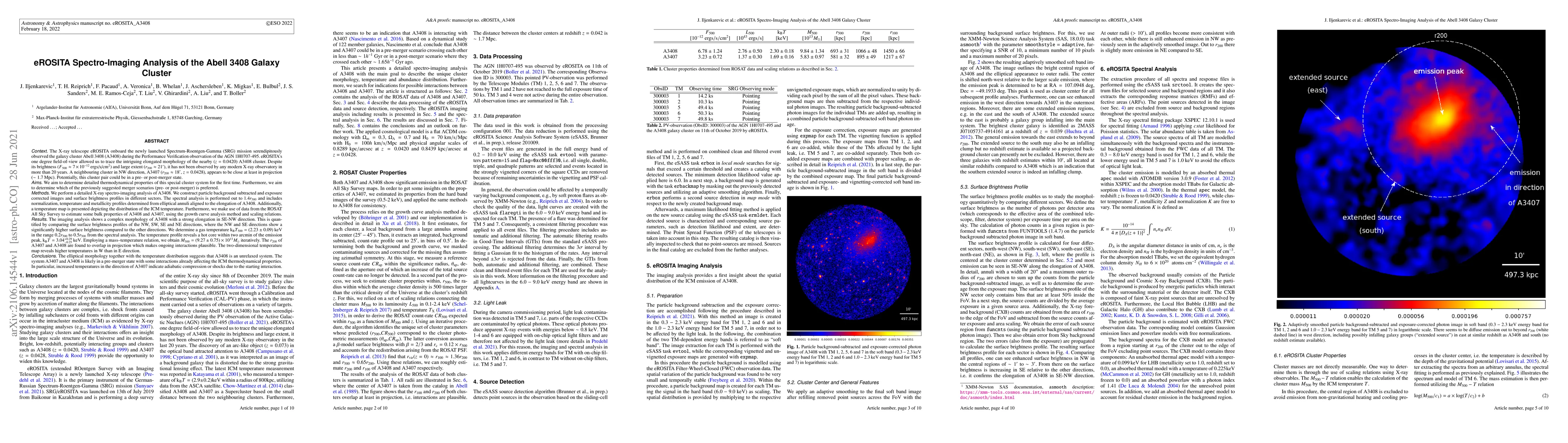 Thumbnail for EROSITA Spectro-Imaging Analysis of the Abell 3408 Galaxy Cluster