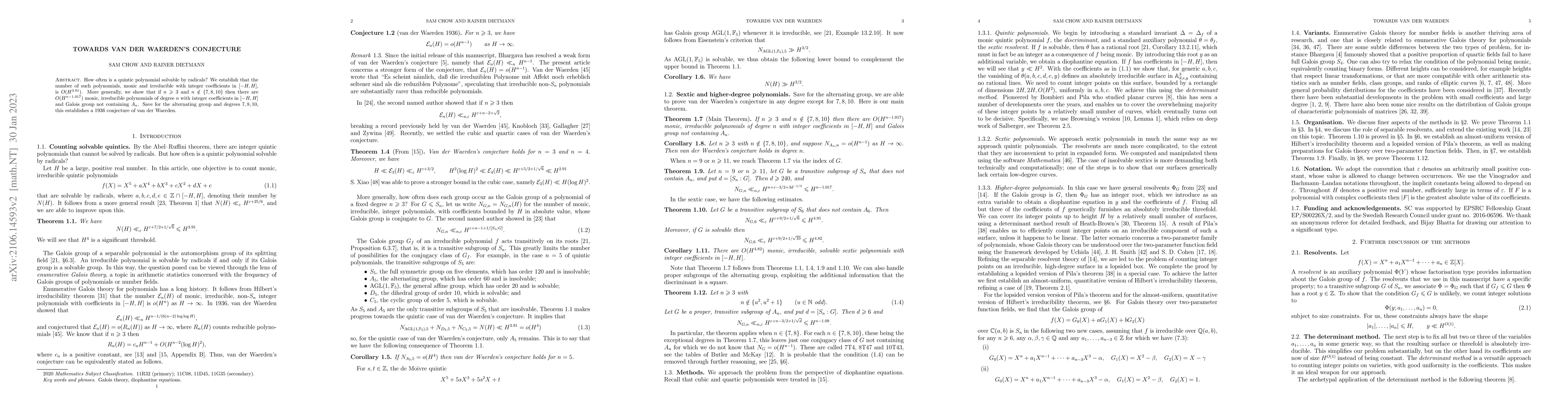 Thumbnail for Towards van der Waerden's conjecture