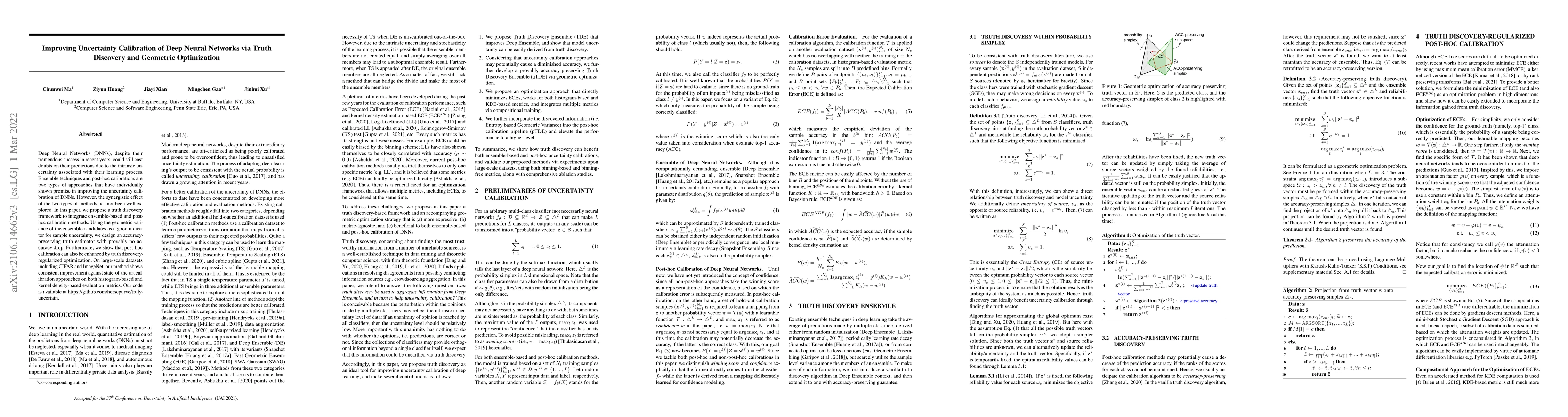 Thumbnail for Improving Uncertainty Calibration of Deep Neural Networks via Truth
  Discovery and Geometric Optimization