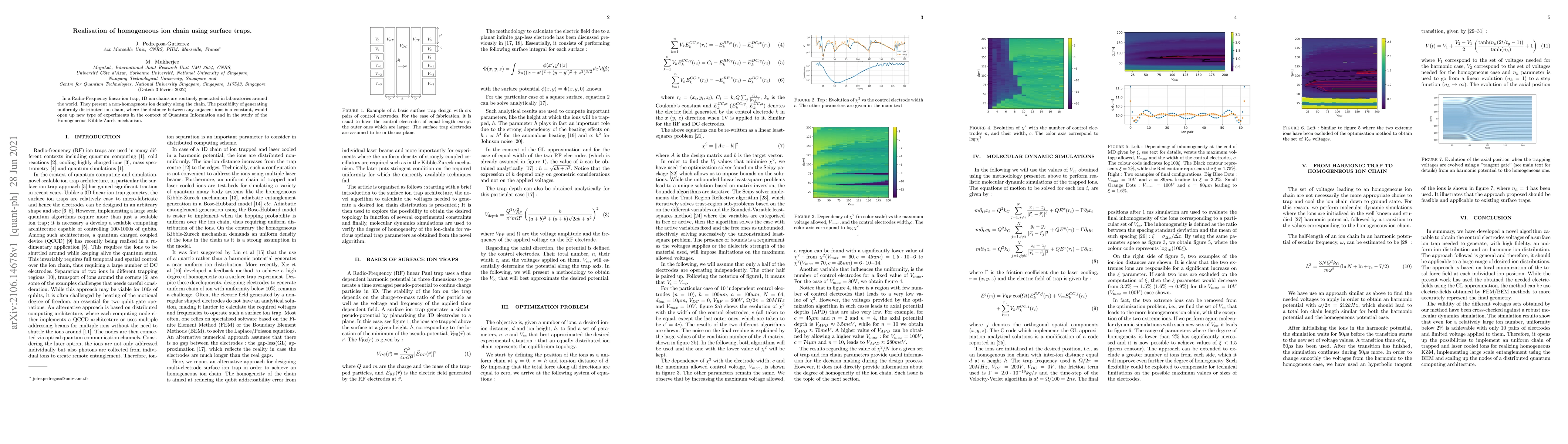 Thumbnail for Realisation of homogeneous ion chain using surface traps